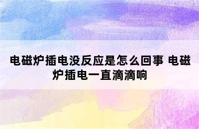 电磁炉插电没反应是怎么回事 电磁炉插电一直滴滴响